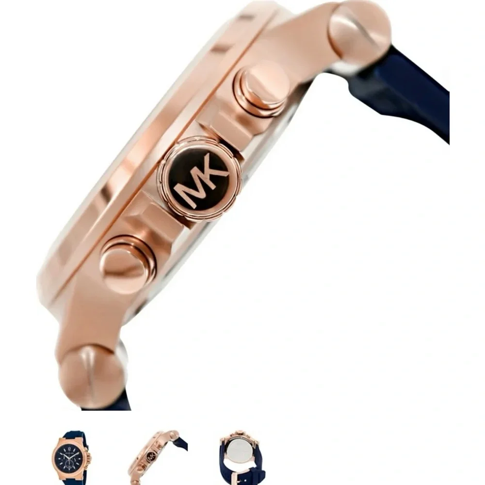 Michael Kors Men's Dylan Blue Rubber Chronograph Watch - Picture 2 of 4